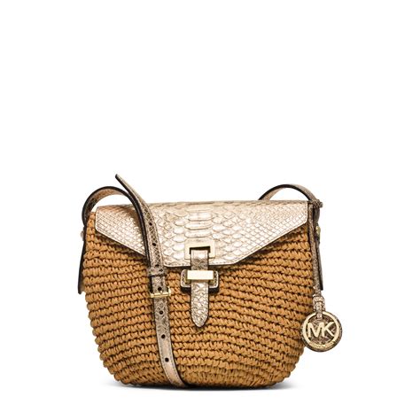 michael kors straw crossbody|michael kors crossbody on sale.